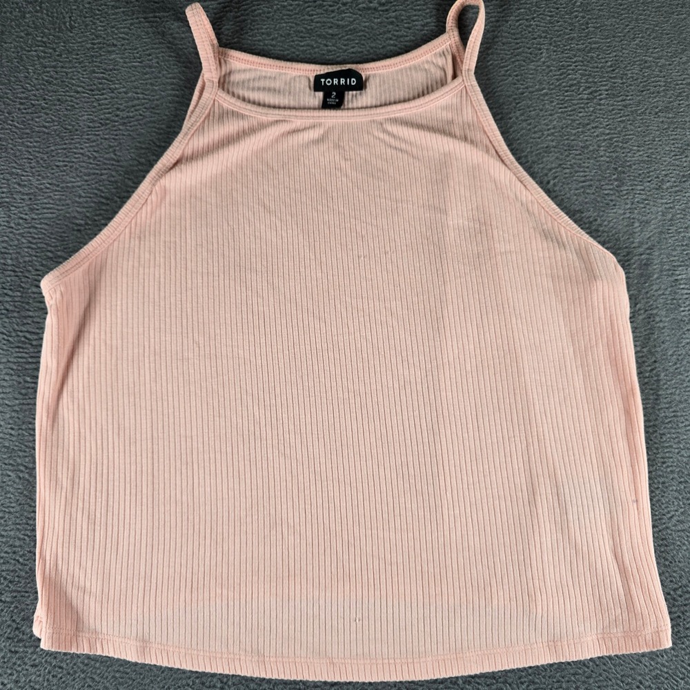 Ribbed Halter Top Pastel Pink Sleeveless High Neck Knit Tank